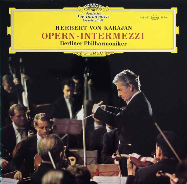 カラヤンの「オペラ間奏曲集」　独DGG　3330　LP レコード
