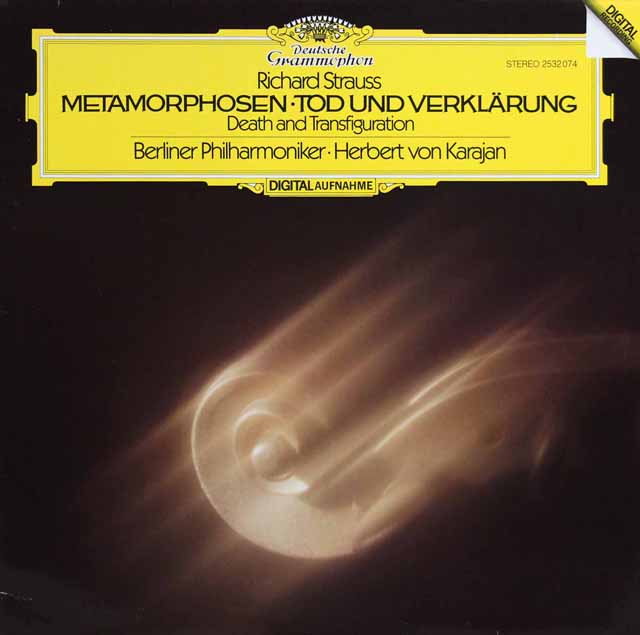 カラヤンのR.シュトラウス/「メタモルフォーゼン」、「死と変容」　独DGG　3688　LP レコード