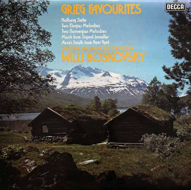 【オリジナル盤】　ボスコフスキーのグリーグ/「ホルベアの時代から」ほか　英DECCA　3330　LP レコード