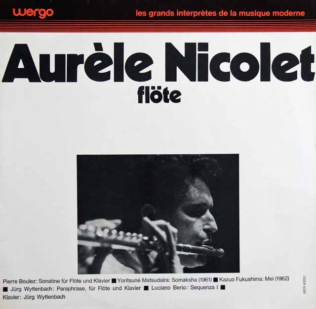 ニコレのブーレーズ/フルートとピアノのためのソナチネほか　独wergo　3688　LP レコード