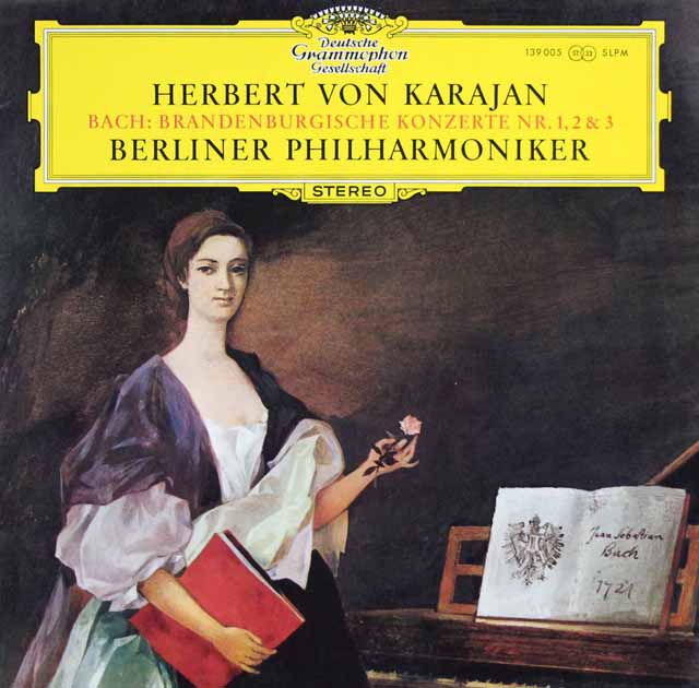 カラヤンのバッハ/ブランデンブルク協奏曲集　独DGG　3331　LP レコード