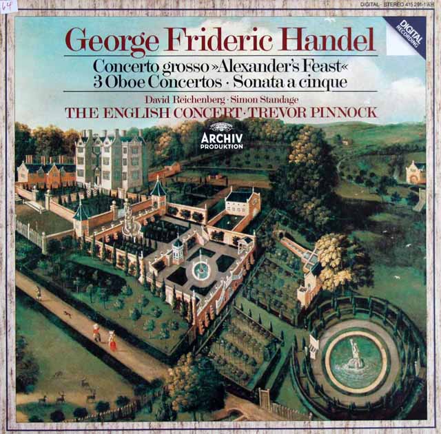 ピノックのヘンデル/合奏協奏曲「アレクサンダーの饗宴」ほか　独ARCHIV　3331　LP レコード