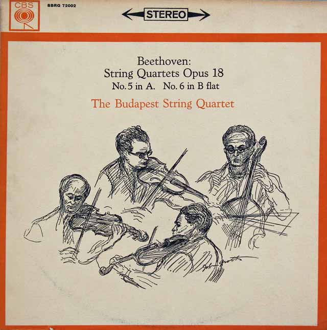 ブダペスト弦楽四重奏団のベートーヴェン/弦楽四重奏曲第5&6番　英CBS　3331　LP レコード