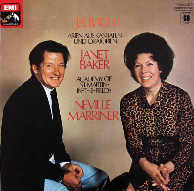 ベイカー、マリナーのバッハ/カンタータとオラトリオ・アリア集　独EMI　3688　LP レコード