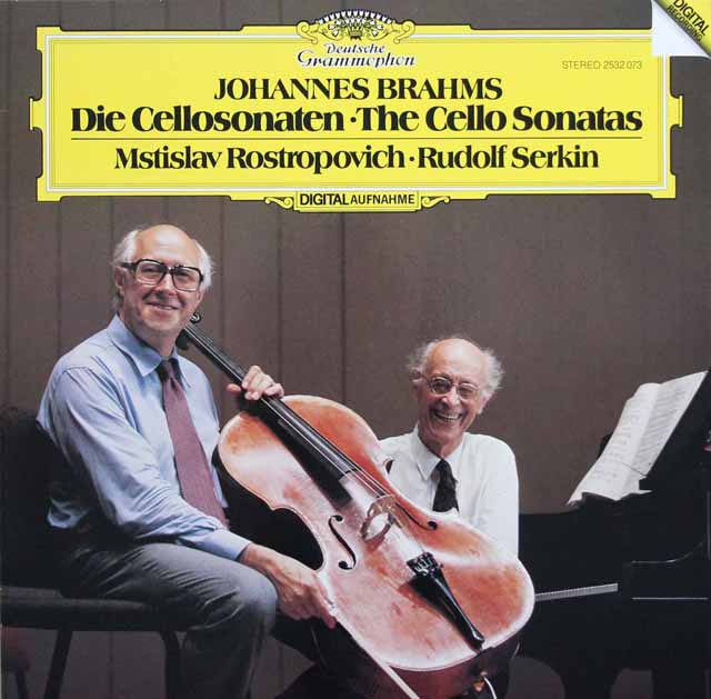 ロストロポーヴィチ、ゼルキンのブラームス/チェロソナタ第1、2番　独DGG　3799　LP レコード