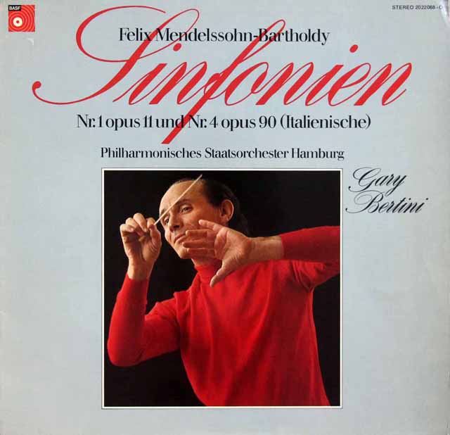 ベルティーニのメンデルスゾーン/交響曲第1、4番「イタリア」　独BASF　3799　LP レコード