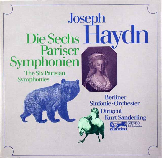 ザンデルリンクのハイドン/パリ交響曲集（第82番～第87番）　独Eurodisc　3333　LPレコード