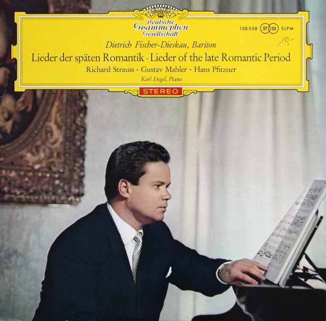 【赤ステレオ、独最初期盤】　フィッシャー=ディースカウ/後期ロマン派歌曲集　独DGG　3798　LP レコード