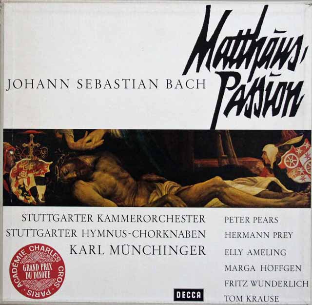 ミュンヒンガーのバッハ/マタイ受難曲　独DECCA　3798　LP レコード