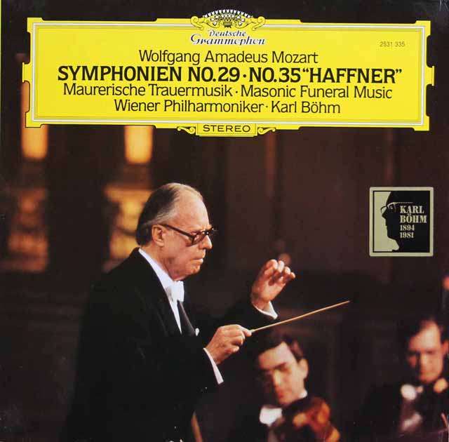 ベームのモーツァルト/交響曲第29、35番「ハフナー」ほか　独DGG　3798　LP レコード