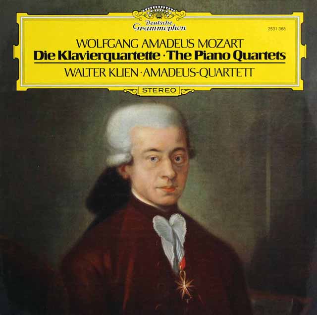 クリーン、アマデウス四重奏団のモーツァルト/ピアノ四重奏曲第１、2番　独DGG　3798　LP レコード