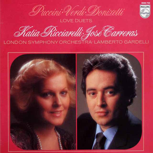 リッチャレッリ、カレーラスのプッチーニ、ヴェルディ、ドニゼッティ/二重唱曲　蘭PHILIPS　3336　LP レコード