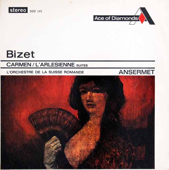 アンセルメのビゼー/「カルメン」、「アルルの女」組曲　英DECCA（Ace of Diamonds）　3336　LP レコード