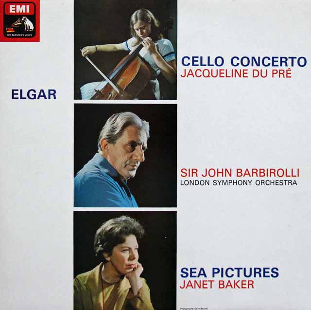 デュ・プレ、バルビローリのエルガー/チェロ協奏曲ほか　英EMI　3336　LP レコード