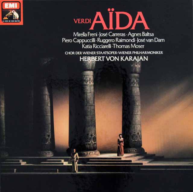 カラヤン、フレーニのヴェルディ/「アイーダ」全曲　仏EMI　3336　LP レコード