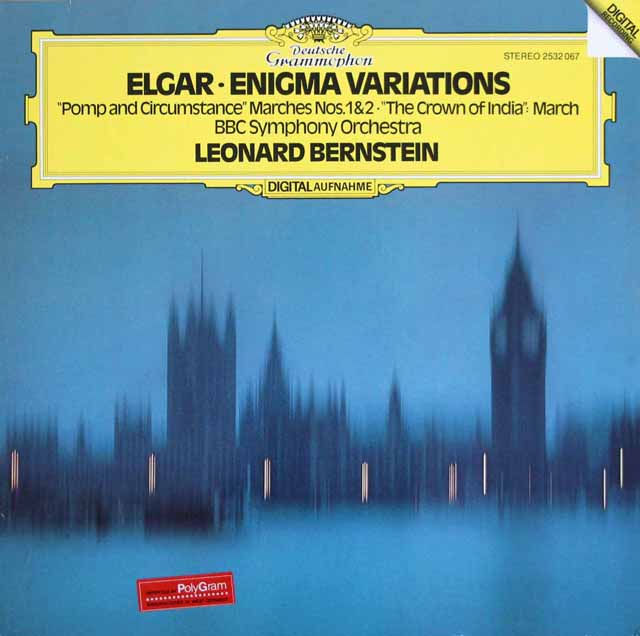 バーンスタインのエルガー/エニグマ変奏曲ほか　独DGG　3797　LP レコード
