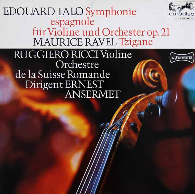 リッチ&アンセルメのラロ/スペイン交響曲ほか　独eurodisc　3337　LP レコード