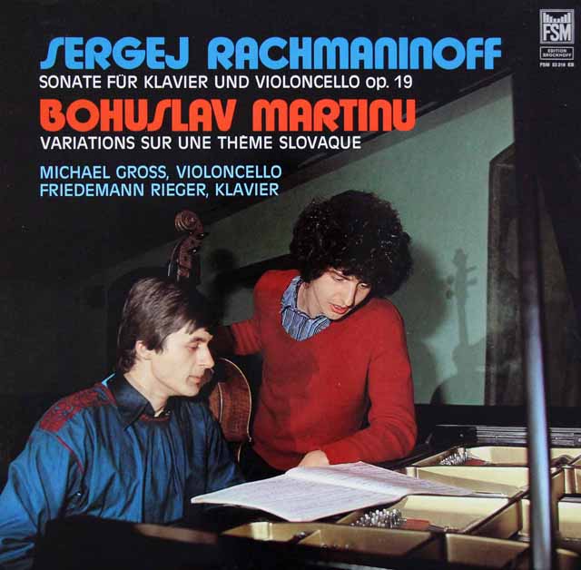 グロス、リーガーのラフマニノフ/チェロ・ソナタほか　独FSM　3797　LP レコード