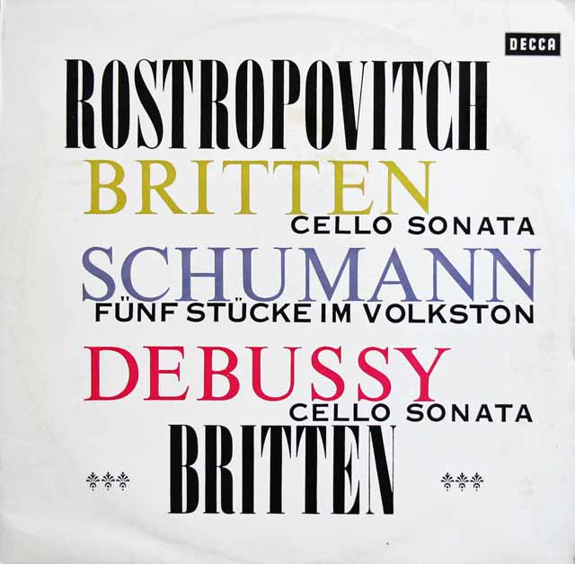 ロストロポーヴィチ、ブリテンのブリテン/チェロソナタほか　独DECCA　3797　LP レコード