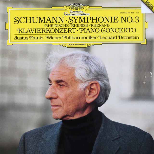 バーンスタイン、フランツのシューマン/交響曲第3番「ライン」、ピアノ協奏曲　独DGG　3797　LP レコード