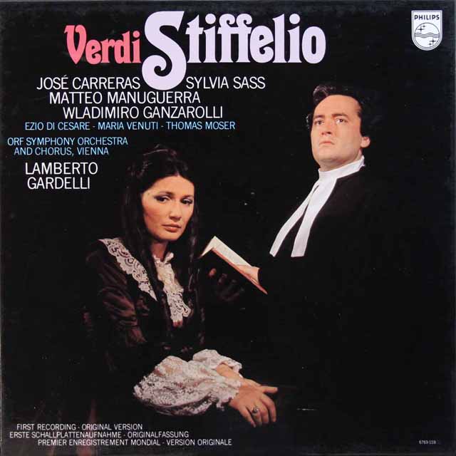 カレーラス、ガルデルリのヴェルディ/「スティッフェリオ」全曲　蘭PHILIPS　3338　LP レコード