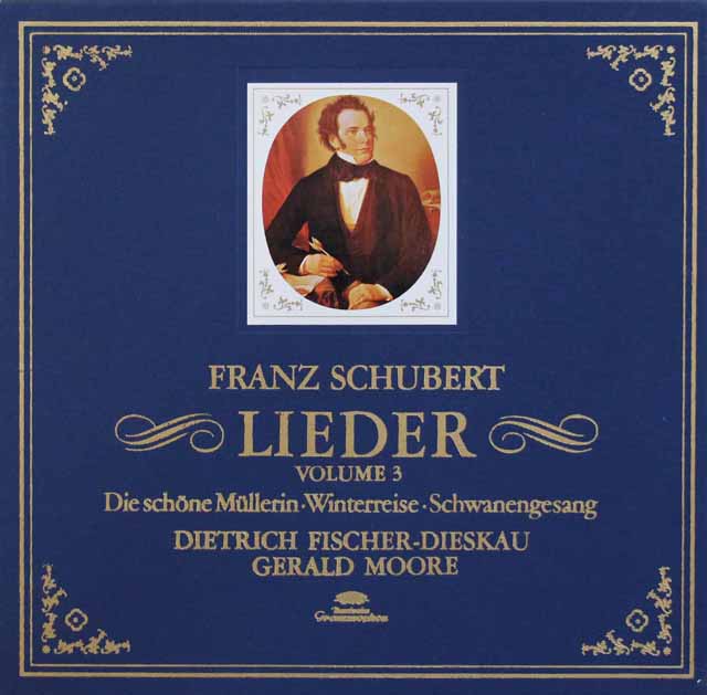 フィッシャー＝ディースカウ、ムーアのシューベルト/歌曲集 第3巻（「美しき水車小屋の娘」、「冬の旅」、「白鳥の歌」）　独DGG　3338　LP レコード