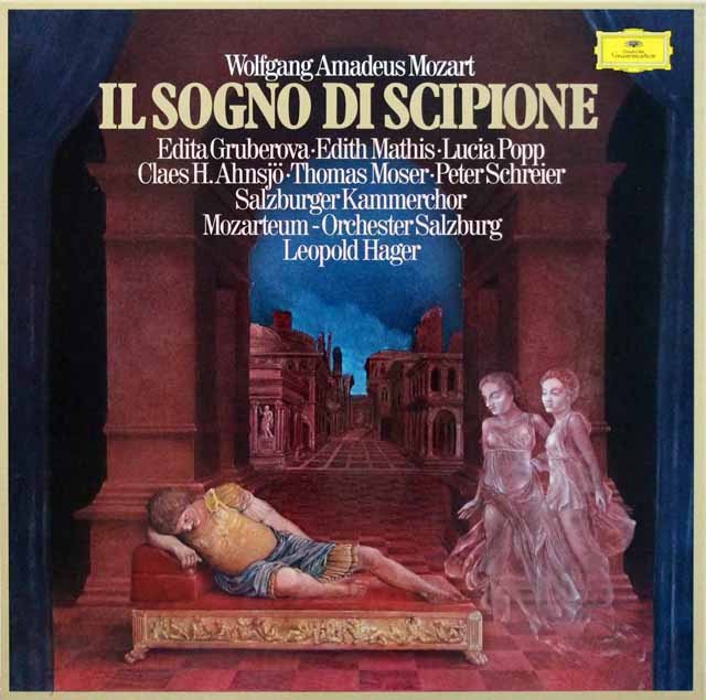 グルベローヴァ、ポップ、シュライアー、ハーガーのモーツァルト/歌劇「シピオーネの夢」全曲　独DGG　3338　LP レコード
