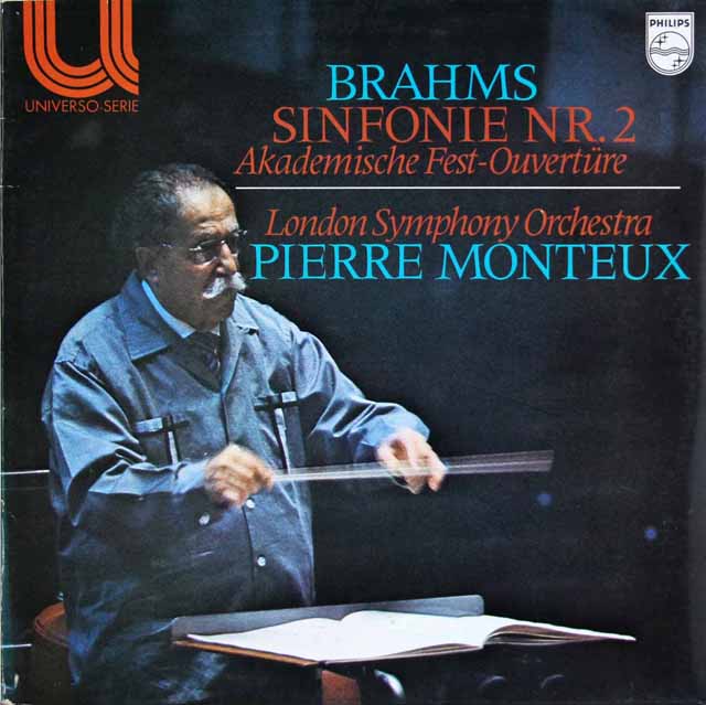 モントゥーのブラームス/交響曲第2番ほか 　蘭PHILIPS　3339　LP レコード