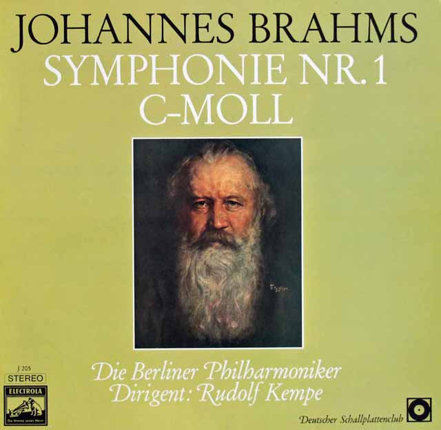 ケンペのブラームス/交響曲第1番　独ELECTROLA　3339　LP レコード