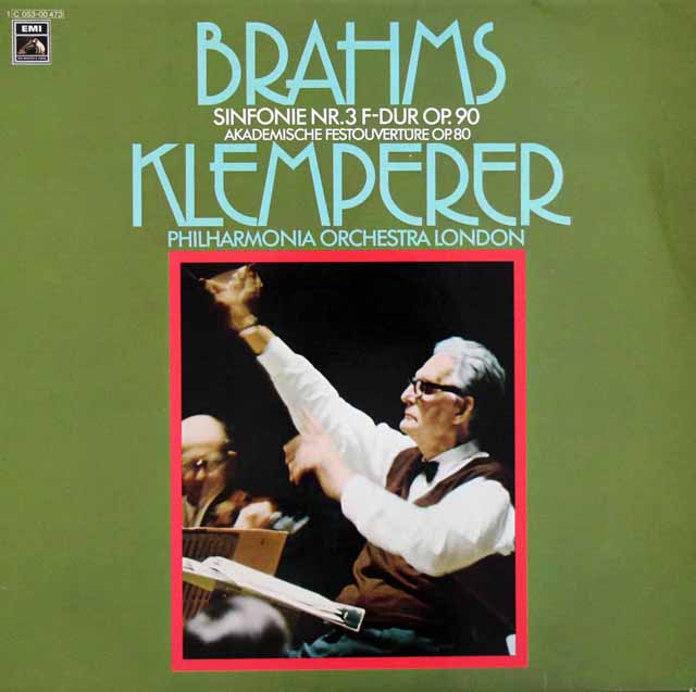 クレンペラーのブラームス/交響曲第3番ほか　独EMI　3796　LP レコード