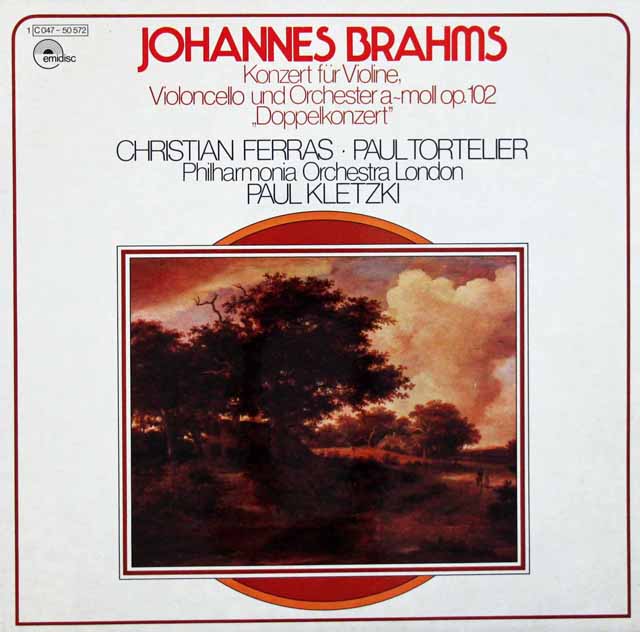 フェラス、トルトゥリエ、クレツキのブラームス/二重協奏曲　独emidisc(EMI)　3796　LP レコード