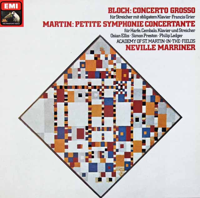 マリナーのブロッホ/コンチェルト・グロッソ第1番ほか　独EMI　3796　LP レコード