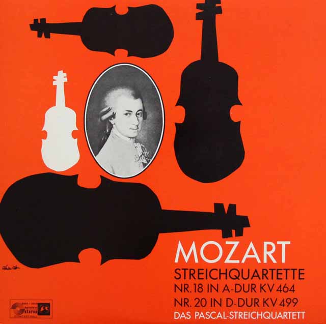 パスカル弦楽四重奏団のモーツァルト/弦楽四重奏曲第18、20番　独CH　3340　LP レコード