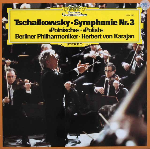 カラヤンのチャイコフスキー/交響曲第3番「ポーランド」　独DGG　3340　LP レコード