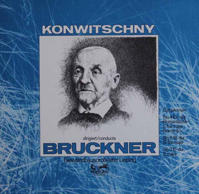 コンヴィチュニーのブルックナー/交響曲第4番「ロマンティック」、第5番、第7番　独eurodisc　3340　LP レコード