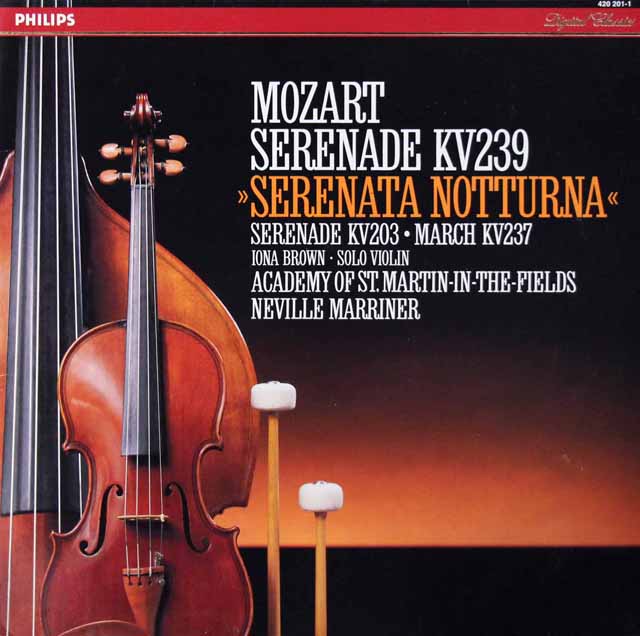 マリナーのモーツァルト/「セレナータ・ノットゥルナ」ほか　蘭PHILIPS　3341　LP レコード