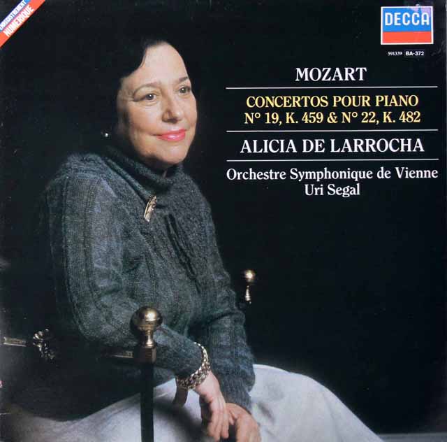 ラローチャ、セガルのモーツァルト/ピアノ協奏曲第19番、第22番　仏DECCA　3795　LP レコード