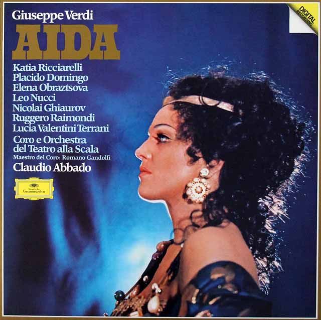 【直筆サイン入り】　アバドのヴェルディ/「アイーダ」全曲　独DGG　3341　LP レコード