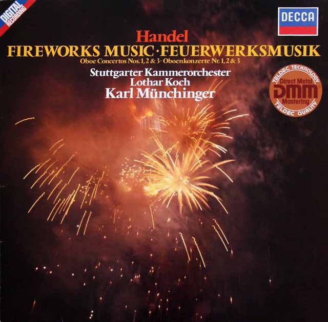 ミュンヒンガーのヘンデル/「王宮の花火の音楽」ほか　独DECCA　3795　LP レコード