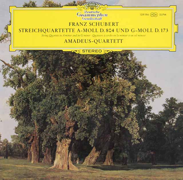 アマデウス四重奏団のシューベルト/弦楽四重奏曲第9、13番「ロザムンデ」  独DGG　3795　LP レコード