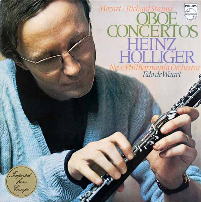 ホリガーのモーツァルト、R.シュトラウス/オーボエ協奏曲集　蘭PHILIPS　3795　LP レコード