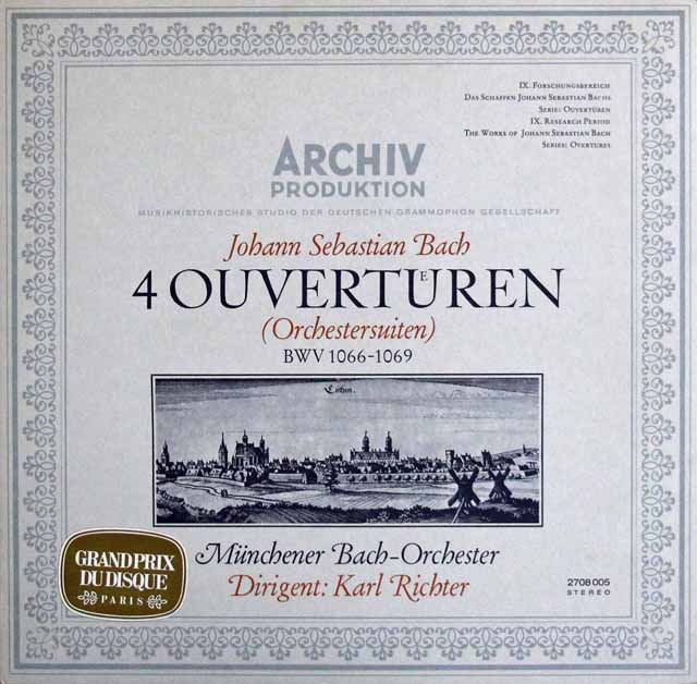 リヒターのバッハ/「管弦楽組曲」全集　独ARCHIV　3402　LP レコード