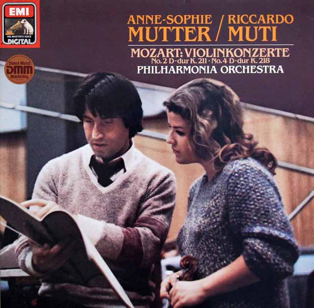 ムター、ムーティのモーツァルト/ヴァイオリン協奏曲第2、4番　独EMI　3795　LP レコード