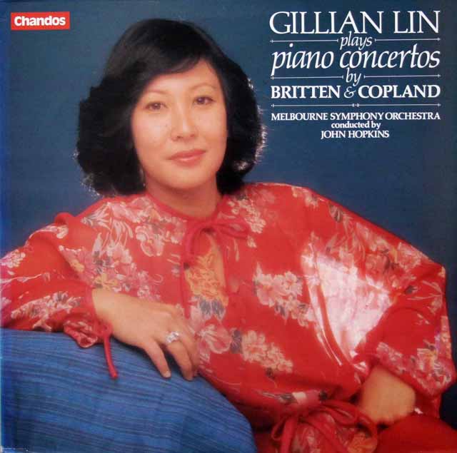 リン、ホプキンスのブリテン、コープランド/ピアノ協奏曲集　英Chandos　3795　LP レコード