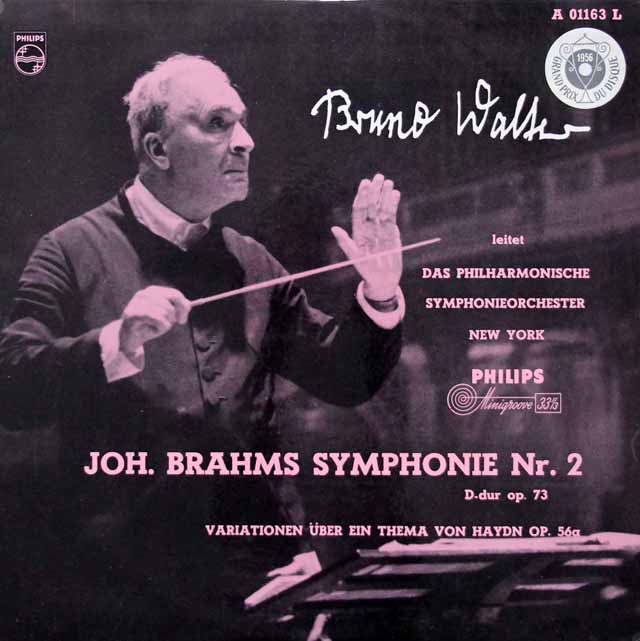 ワルターのブラームス/交響曲第2番ほか　独PHILIPS　3402　LP レコード