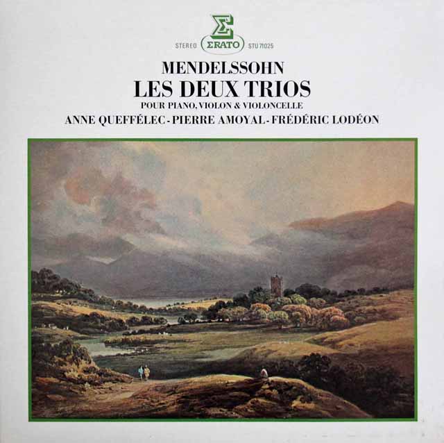ケフェレック、アモイヤル、ロデオンのメンデルスゾーン/ピアノ三重奏曲第1、2番　仏ERATO　3794　LP レコード