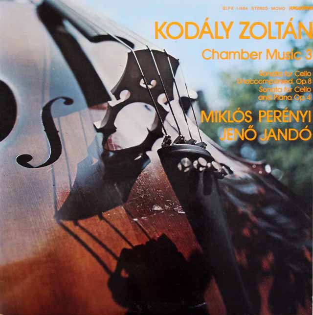 ペレーニ、ヤンドーのコダーイ/チェロソナタ嬰ヘ短調ほか　ハンガリーHUNGAROTON　3403　LP レコード