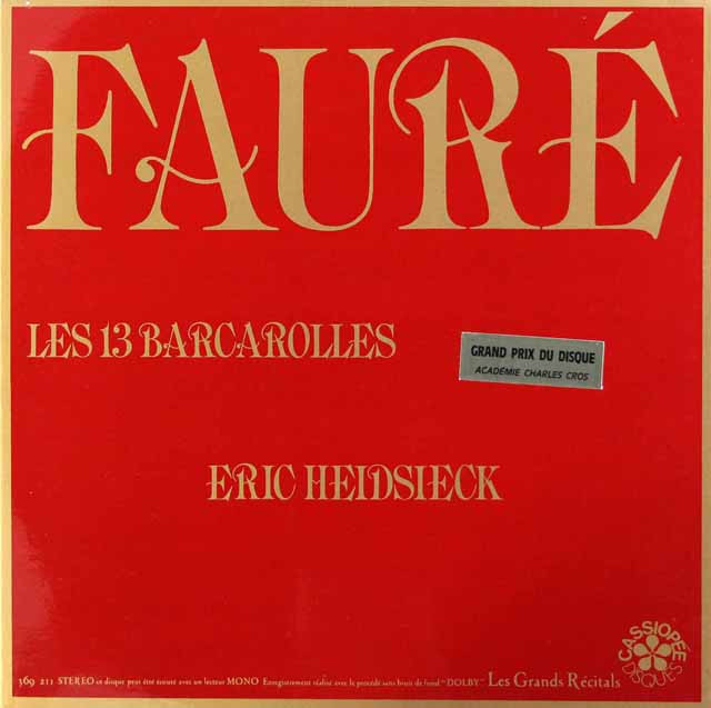 ハイドシェックのフォーレ/13の舟歌　仏CASSIOPEE　3404　LP レコード