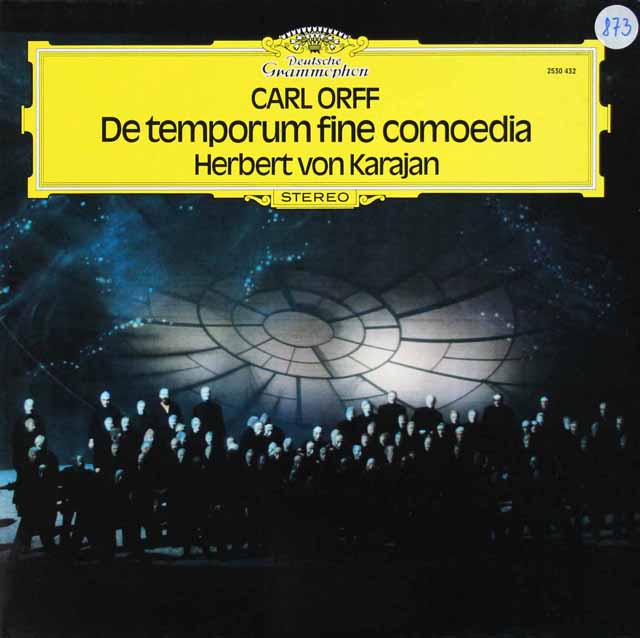 カラヤン、ルートヴィヒ、シュライアーのオルフ/「時の終わりの劇」　独DGG　3794　LP レコード