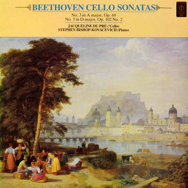 デュ・プレ、コヴァセヴィチのベートーヴェン/チェロソナタ第3、5番　英CFP（EMI）　3404　LP レコード